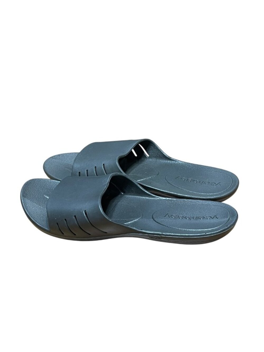 Yeah Baby Cloud 9 Black Spa Slippers Women Size XL-12 Slip On Sandals